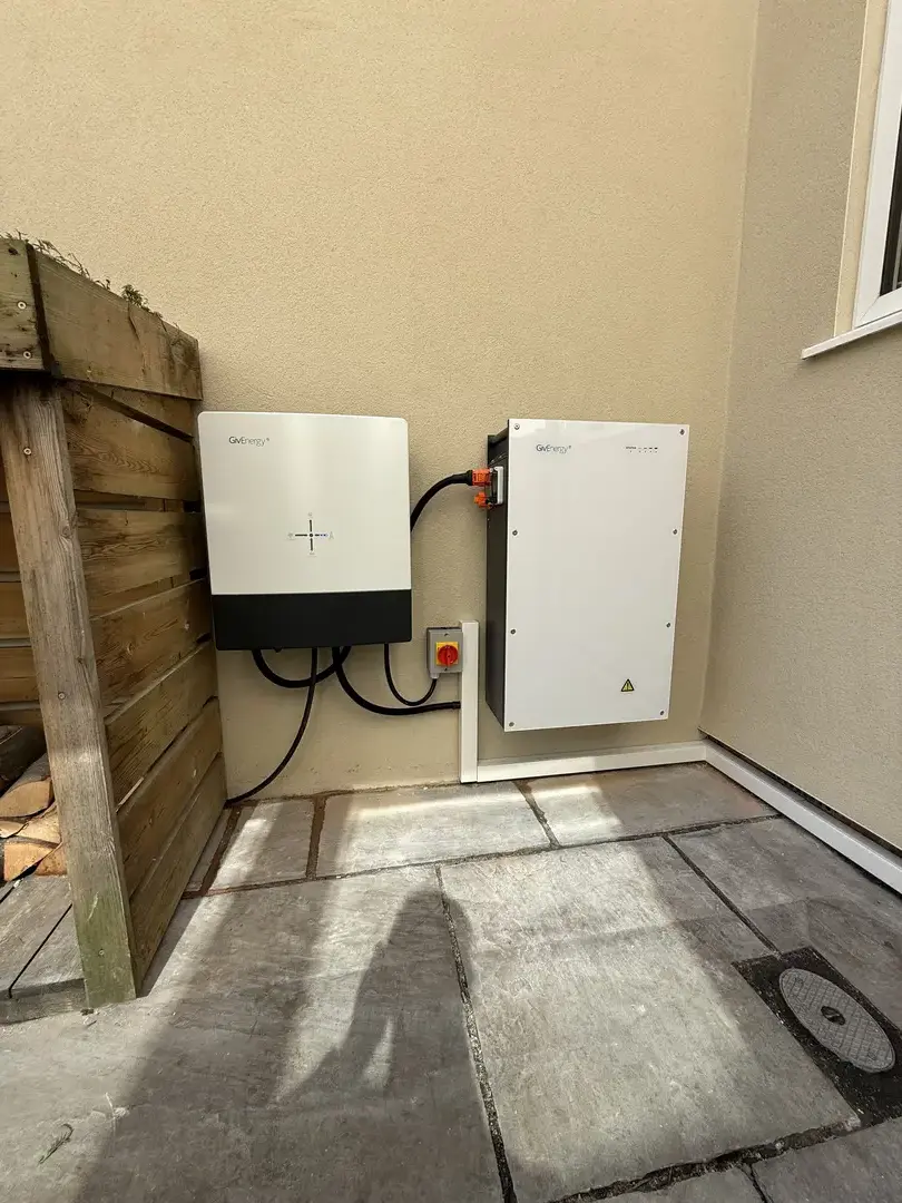 Battery installation closeup